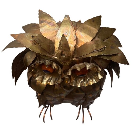 Midcentury Whimsical Torch Cut Metal Brutalist Owl Sculpture  Rustic Art Retro - Picture 4 of 16